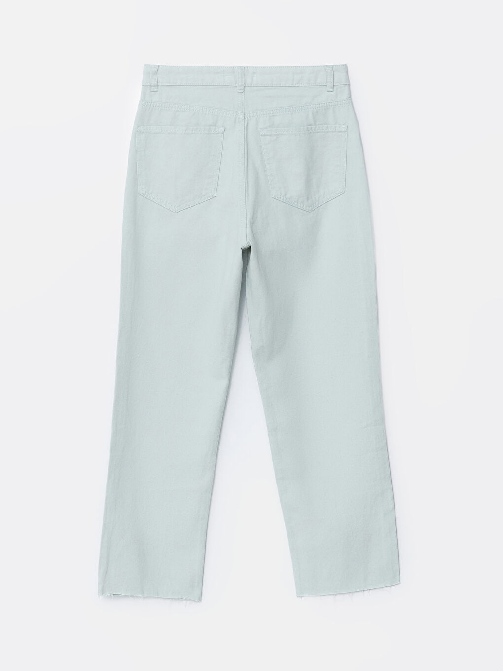 Yeşil Standart Fit Gabardin Kadın Pantolon-5