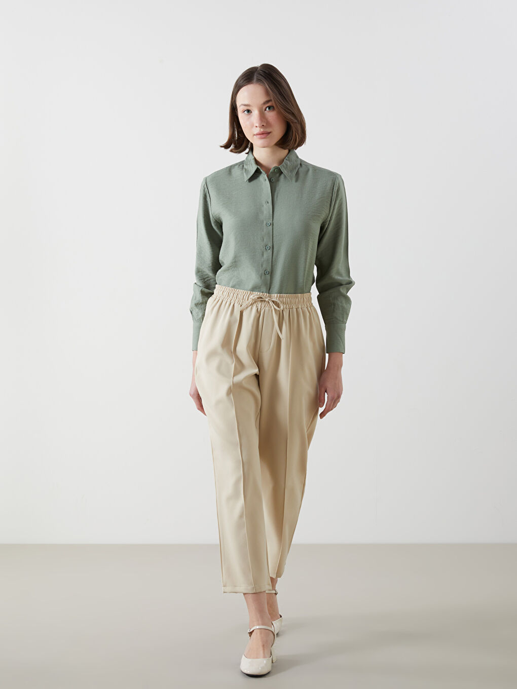 Elastic Waist Women'S Pants -S5M965Z8-V42