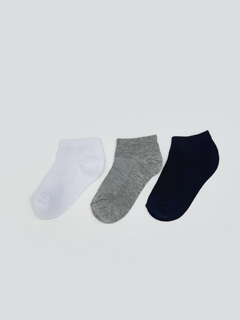 LCW ECO Beyaz Basic Erkek Çocuk Patik Çorap 3'lü