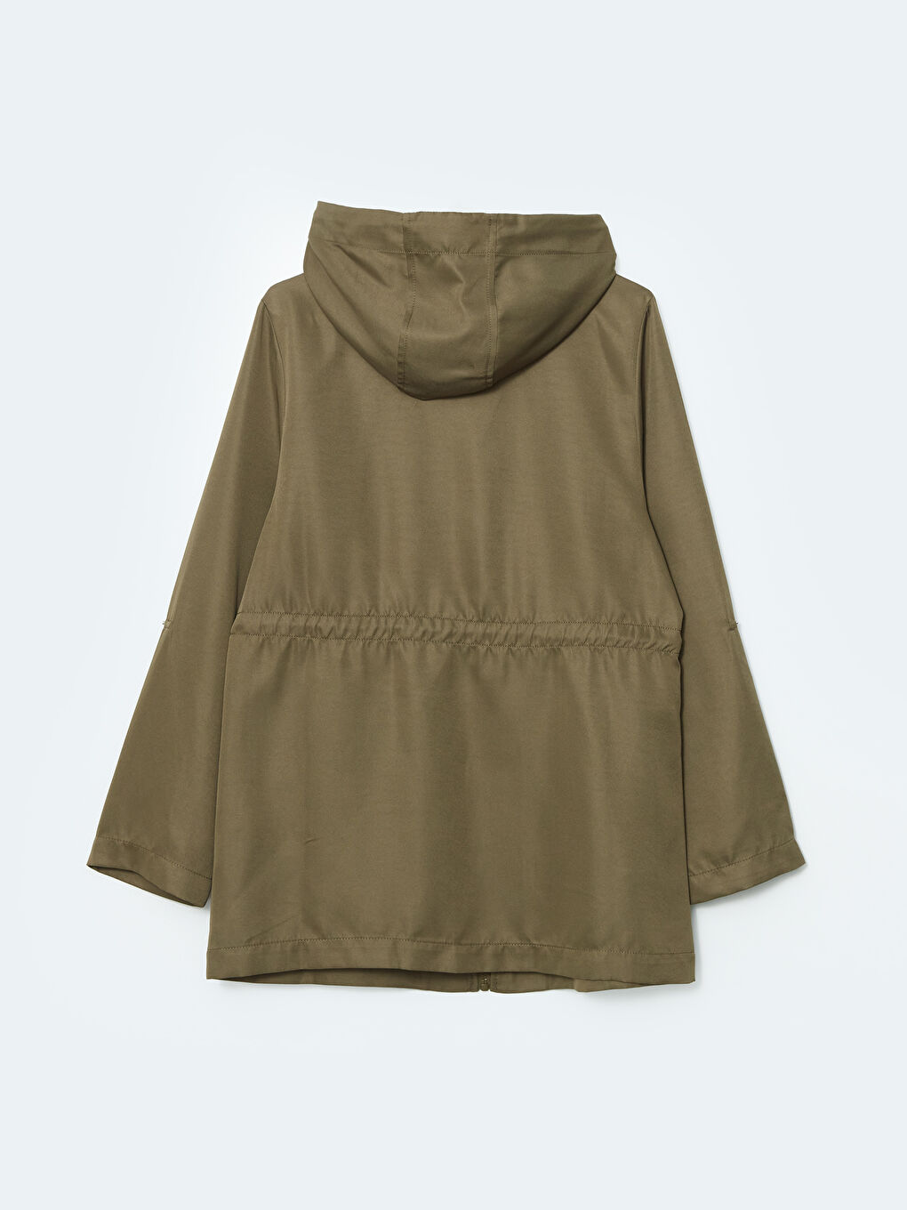 Haki Kapüşonlu Kadın Mont-6