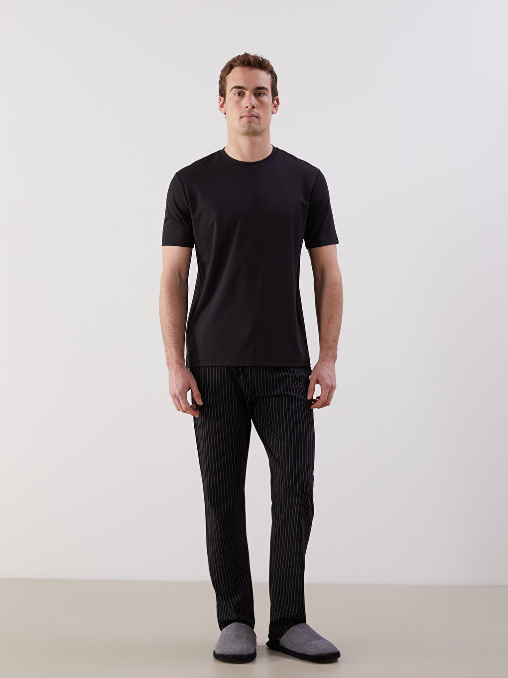 Siyah Standart Kalıp Erkek Pijama Alt