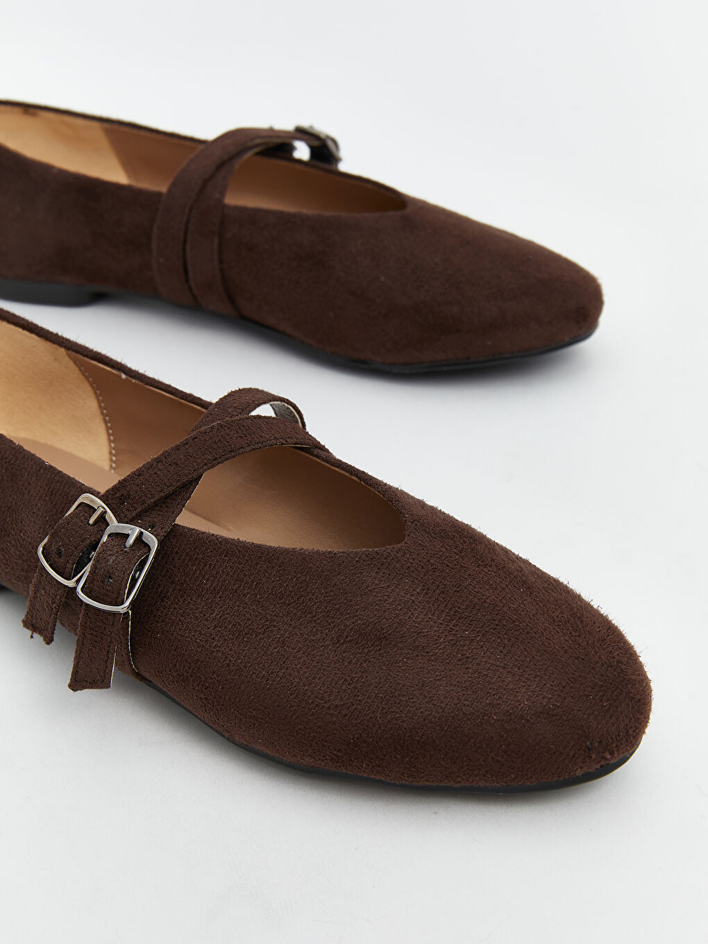 Kahverengi Süet Görünümlü Kadın Babet-2