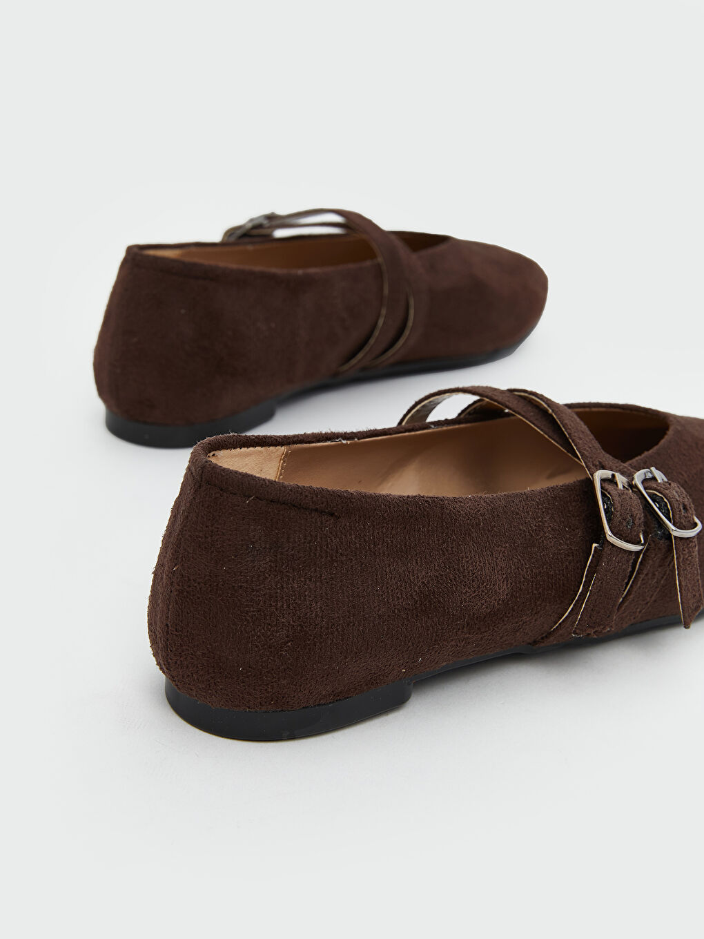 Kahverengi Süet Görünümlü Kadın Babet-4