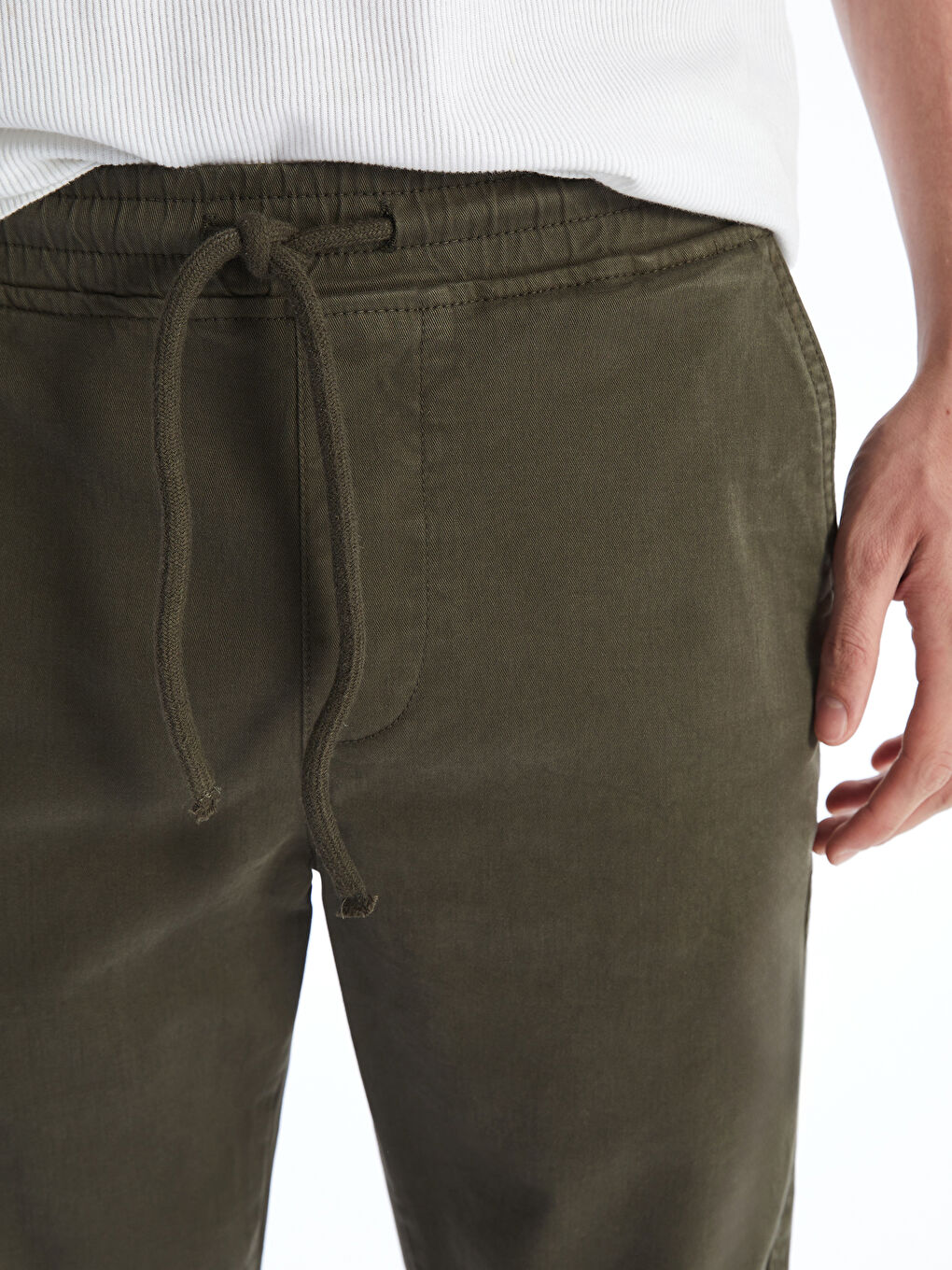 Slim Fit Twill Men's Jogger Trousers-2