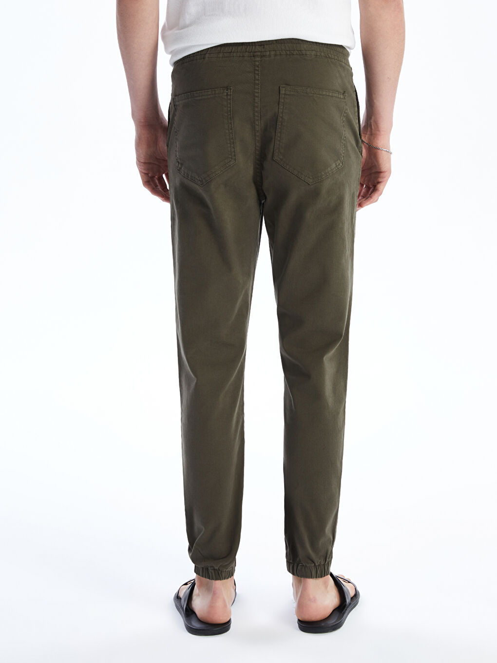 Slim Fit Twill Men's Jogger Trousers-3