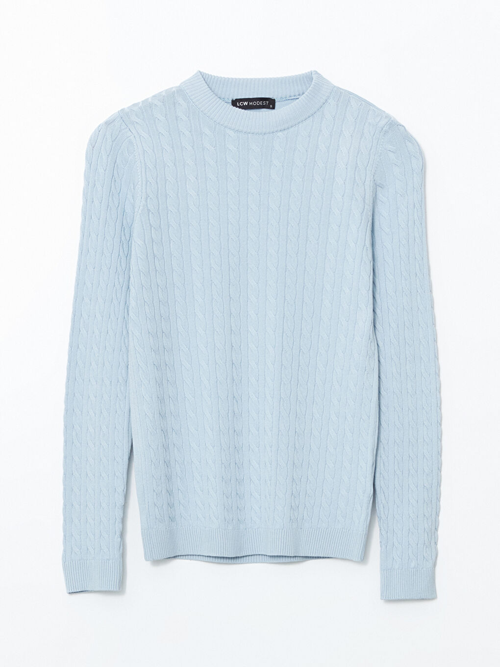 Crew Neck Self-Patterned Women's Knitwear Sweater -S5MA37Z8-E3U
