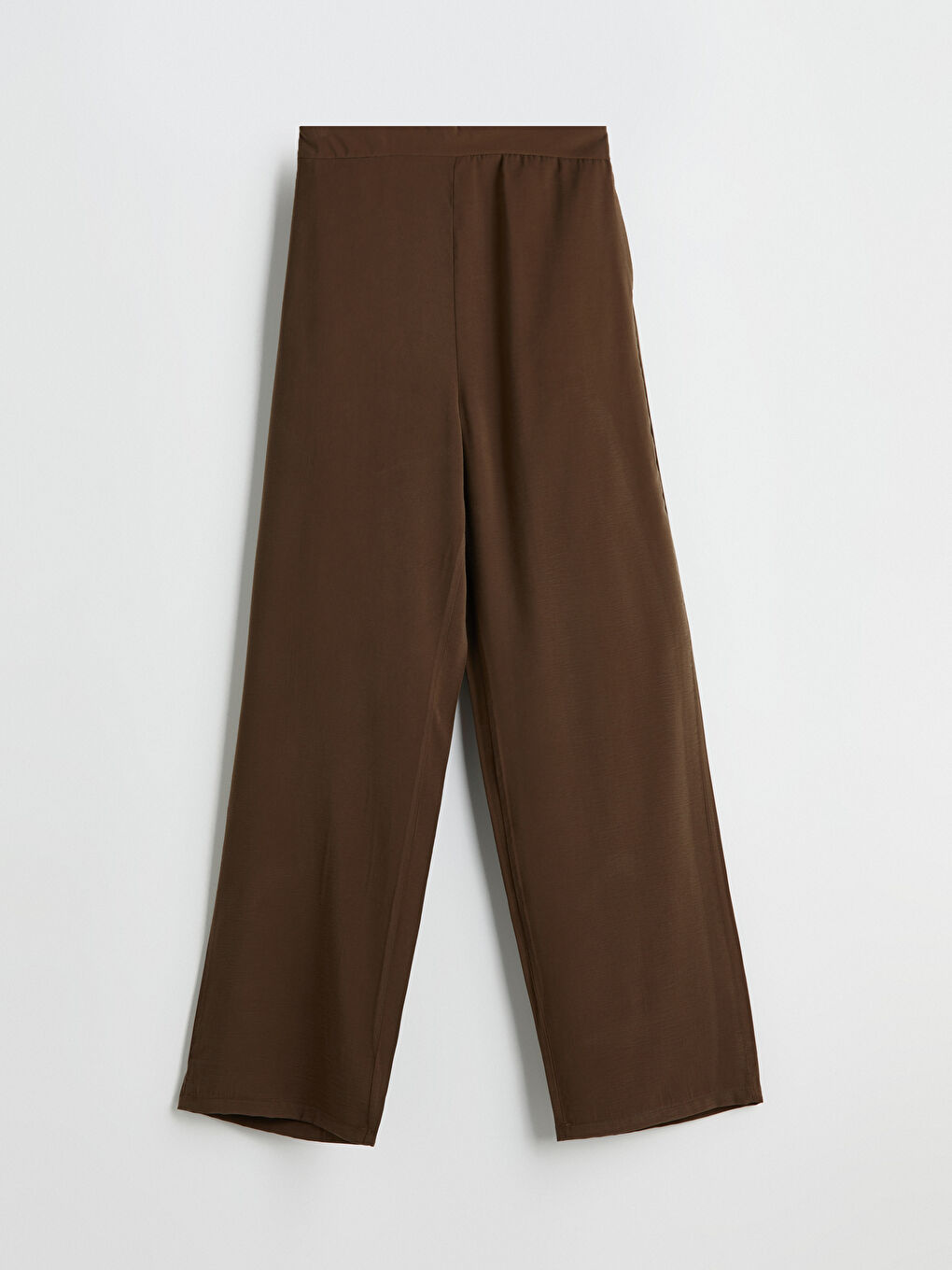 LCW Comfort Kahverengi Beli Lastikli Saten Kadın Pantolon - 5