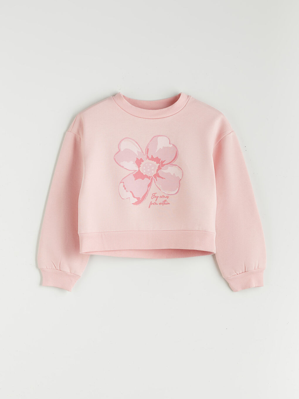 Crew Neck Floral Girls' Sweatshirt
