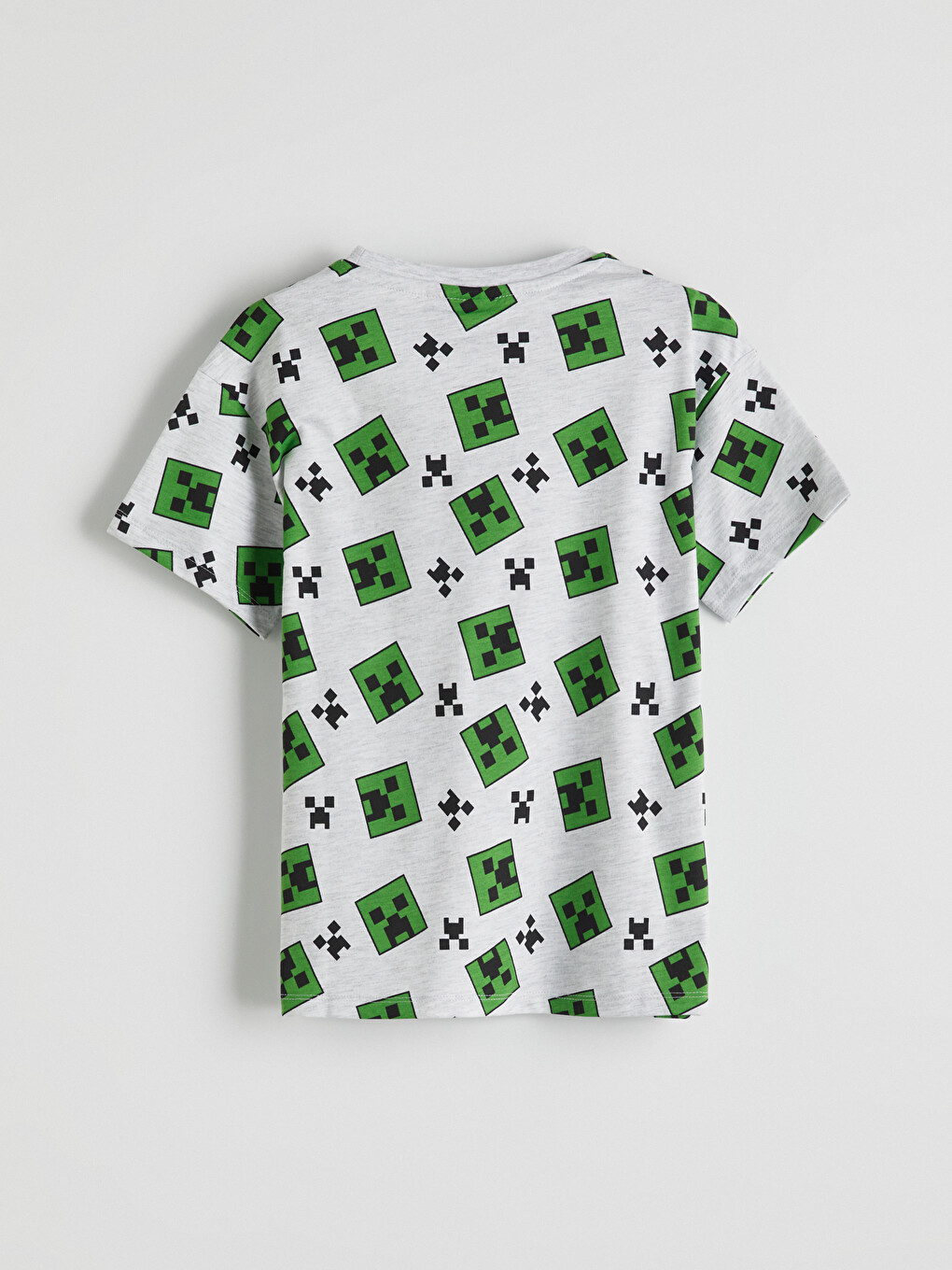 Gri Minecraft Baskılı Erkek Çocuk Pijama Üst-1