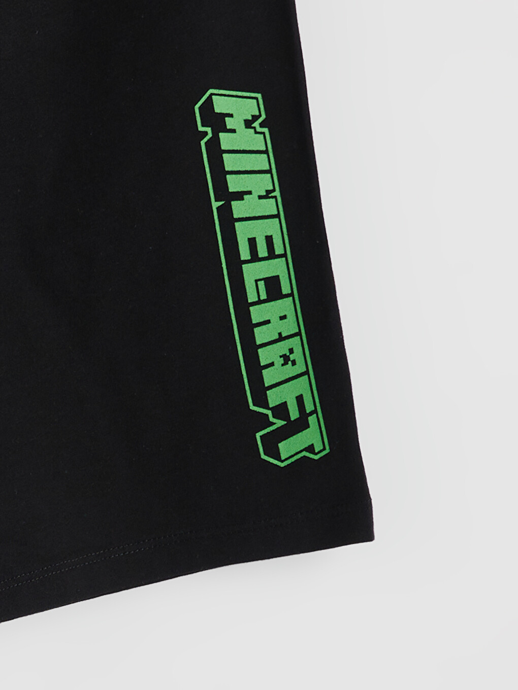 Siyah Beli Lastikli Minecraft Erkek Çocuk Pijama Şort-2