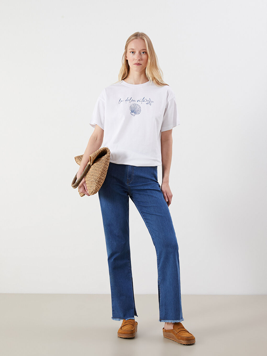 Crew Neck Printed Women's T-Shirt-2