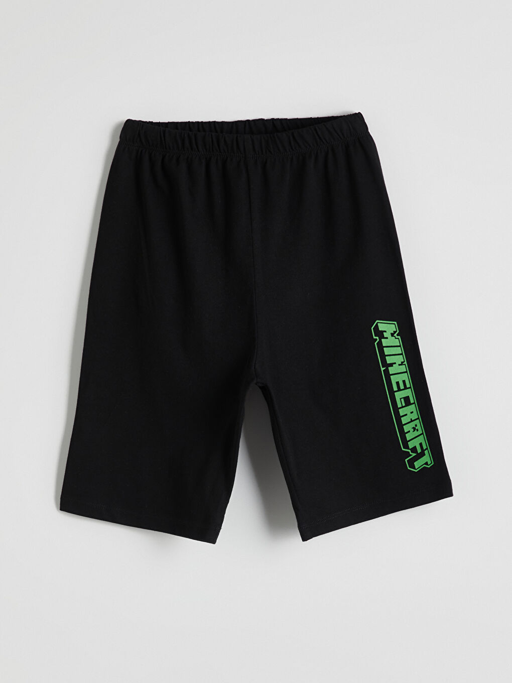 LCW Kids Gri Bisiklet Yaka Minecraft Baskılı Erkek Çocuk Şortlu Pijama Takımı - 4