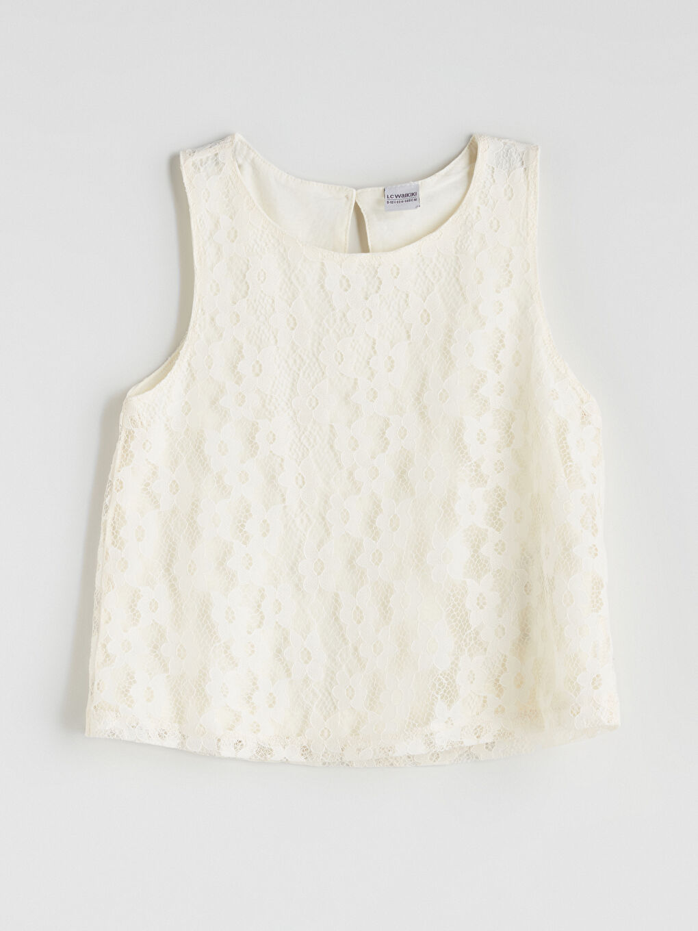 Sarı Bisiklet Yaka Dantel Detaylı Kız Çocuk Bluz-2