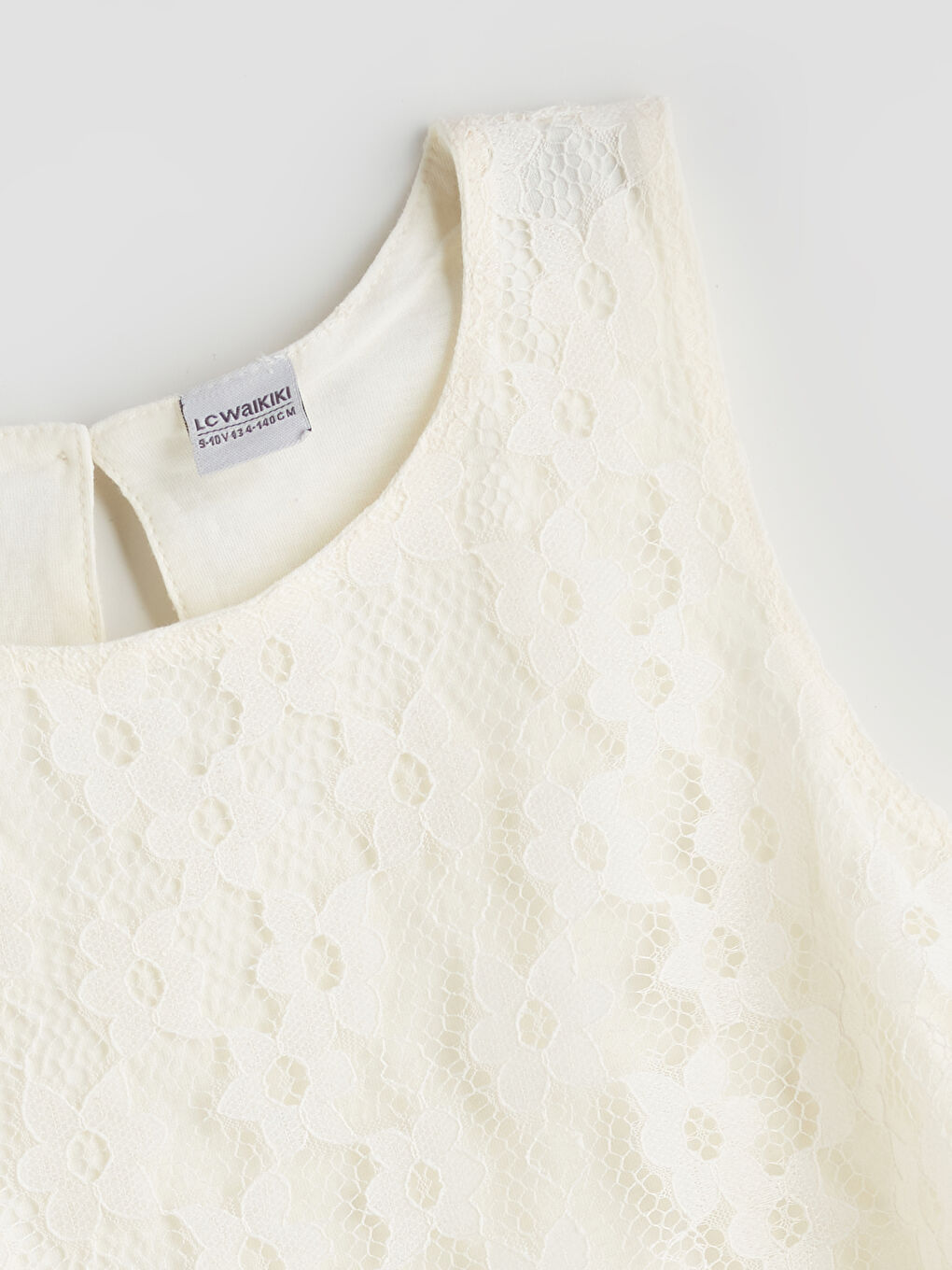 Sarı Bisiklet Yaka Dantel Detaylı Kız Çocuk Bluz-3