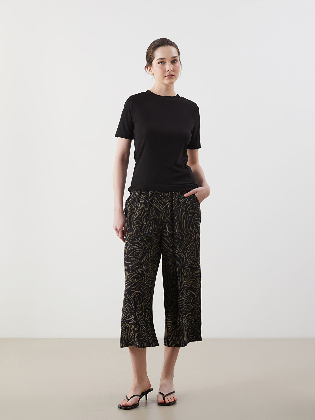 Women's Capri with Elastic Waist Pattern -S5MA86Z8-LQJ