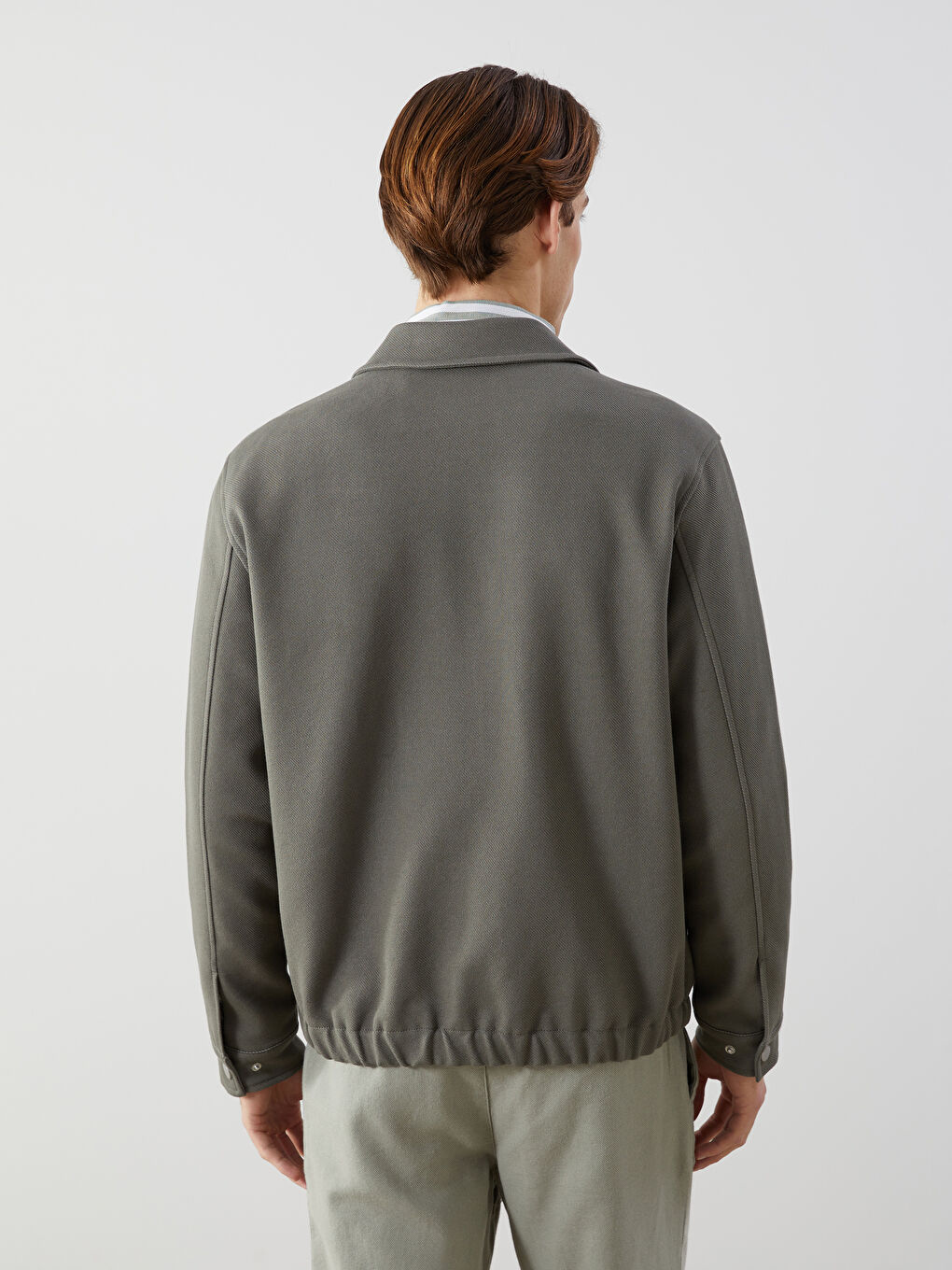 Yeşil Standart Kalıp Gömlek Yaka Erkek Mont-3