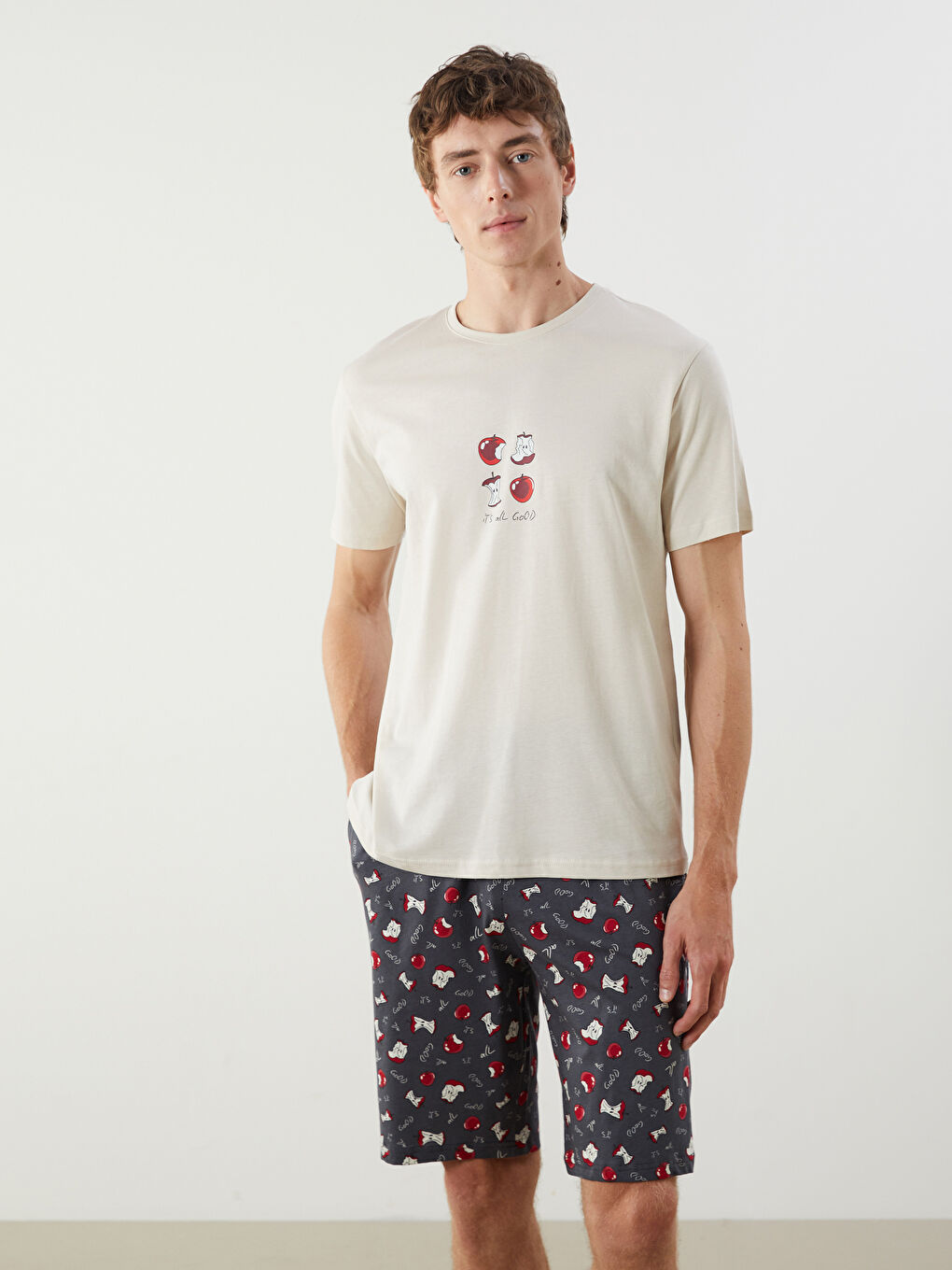 Regular Fit Men's Short Pyjama Set -S5MB04Z8-G5M