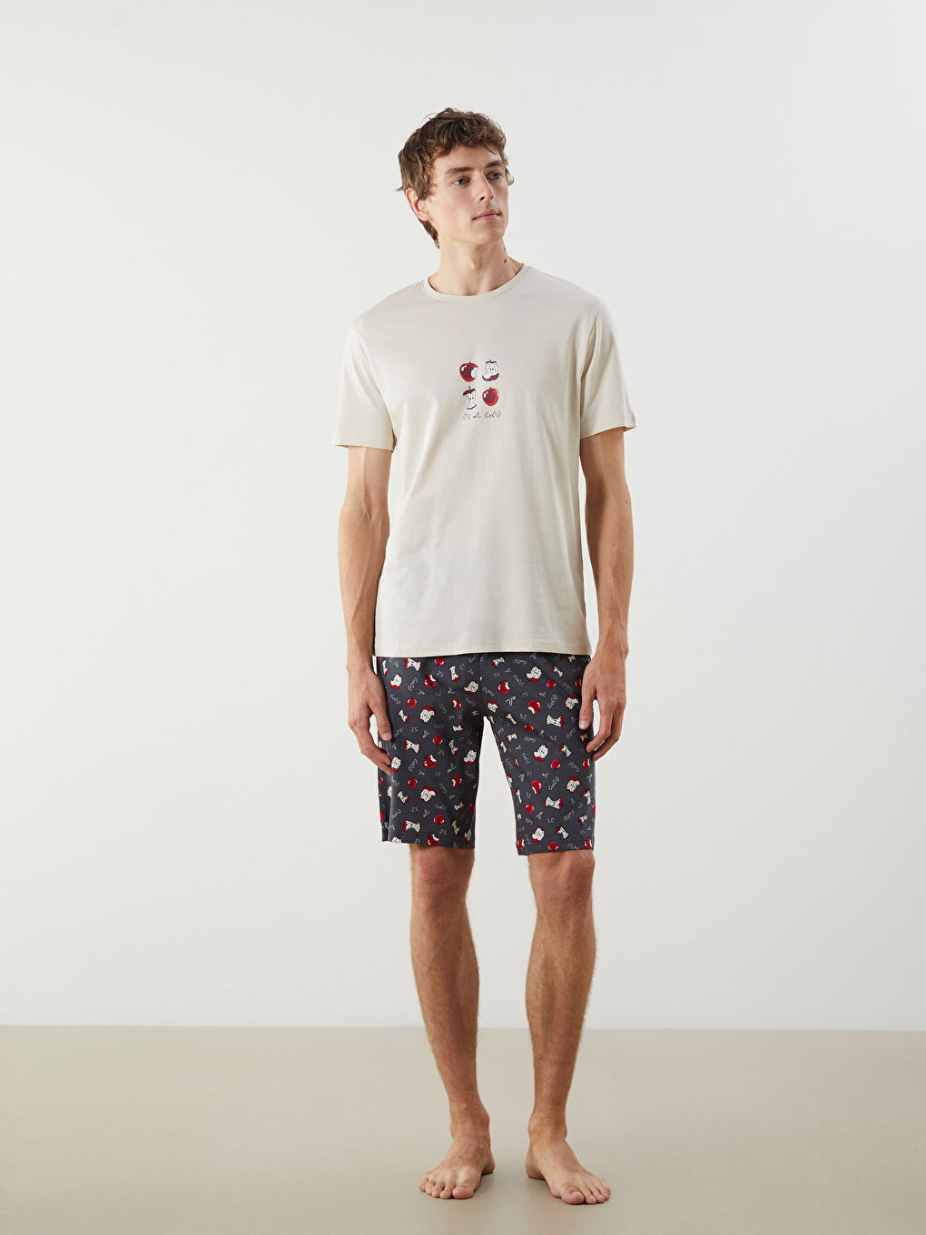 Regular Fit Men's Short Pyjama Set -S5MB04Z8-G5M