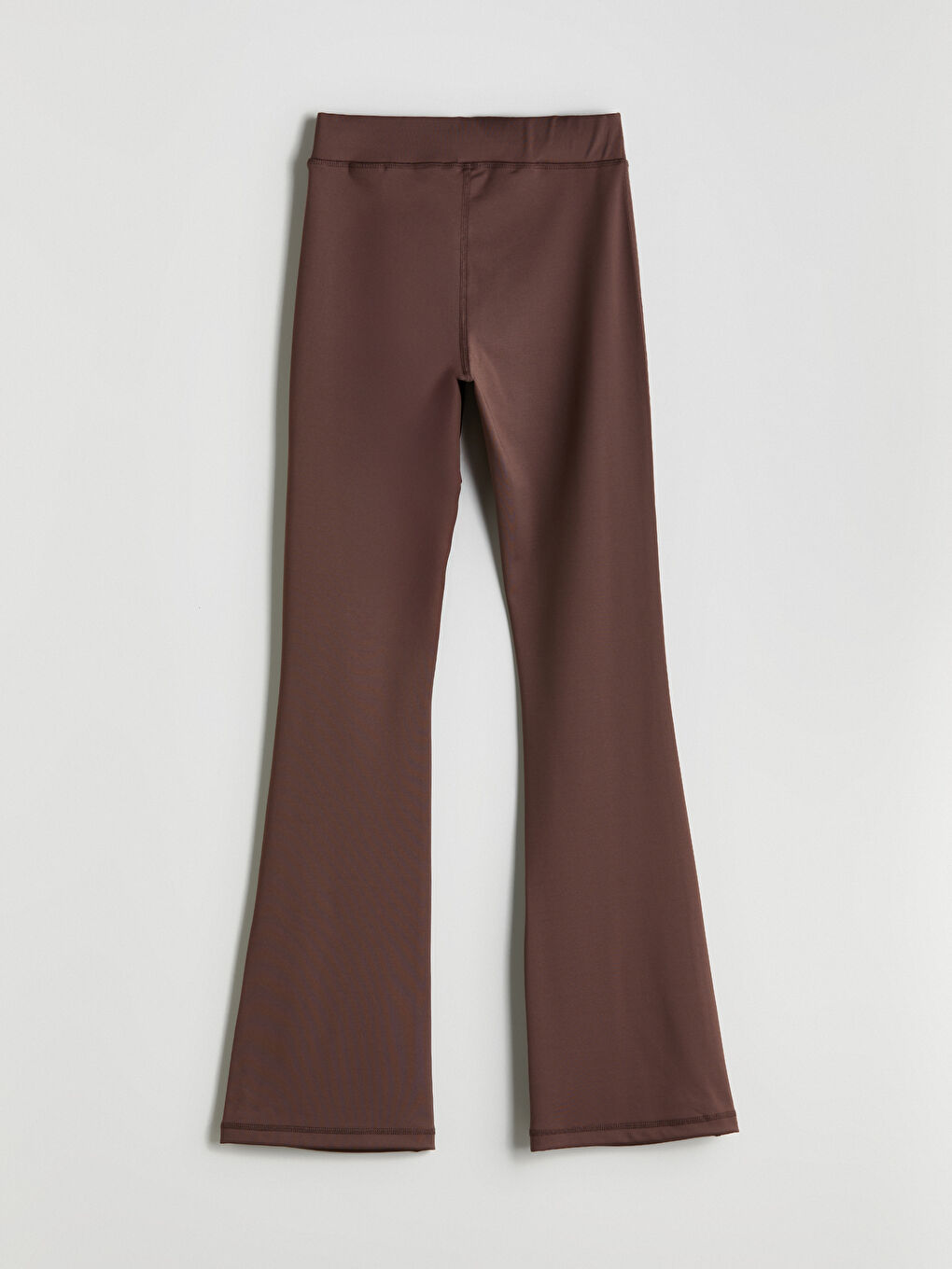 Kahverengi Beli Lastikli İspanyol Paça Kadın Spor Tayt-5