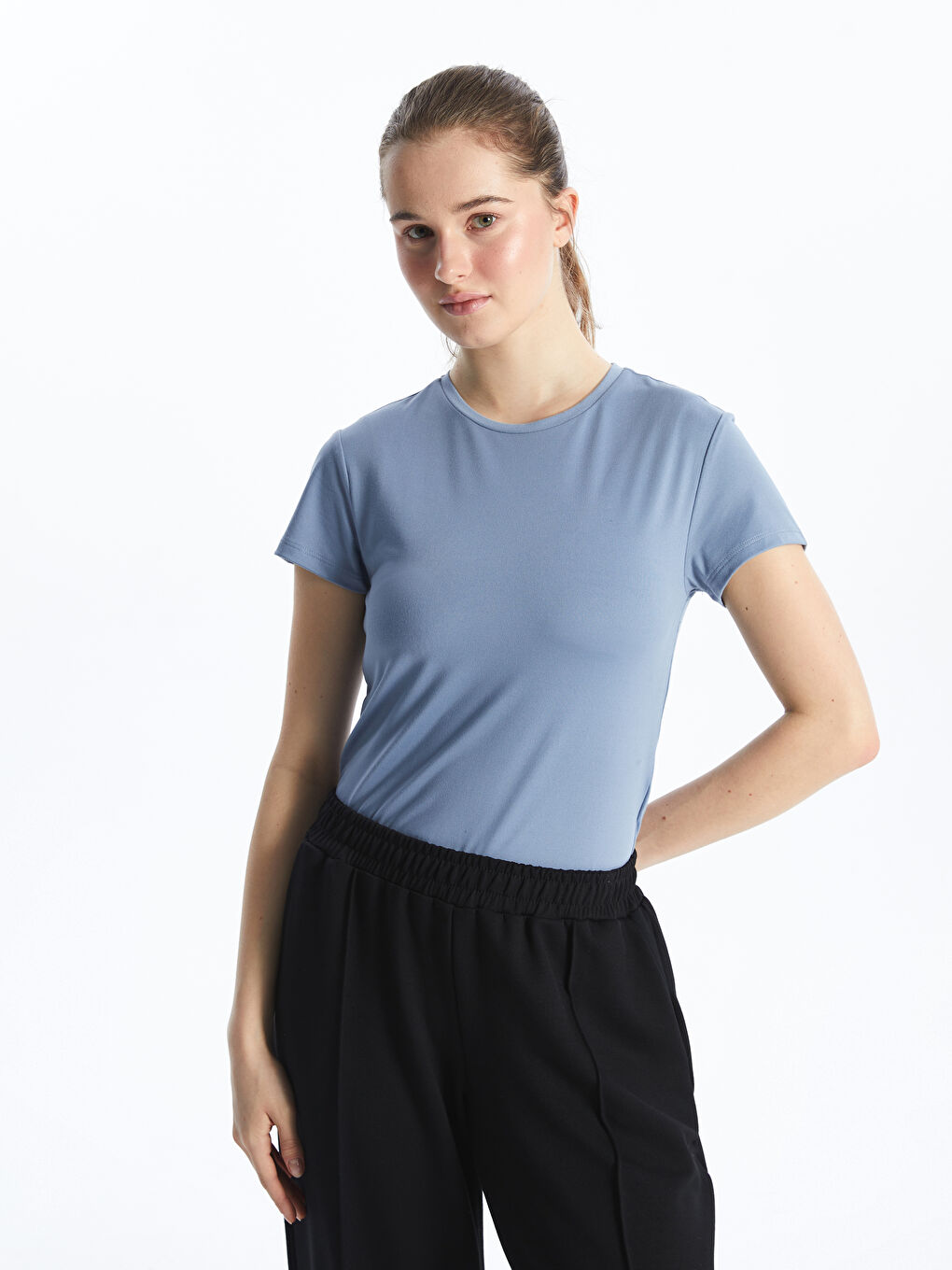 Mavi Bisiklet Yaka Kadın Spor Tişört