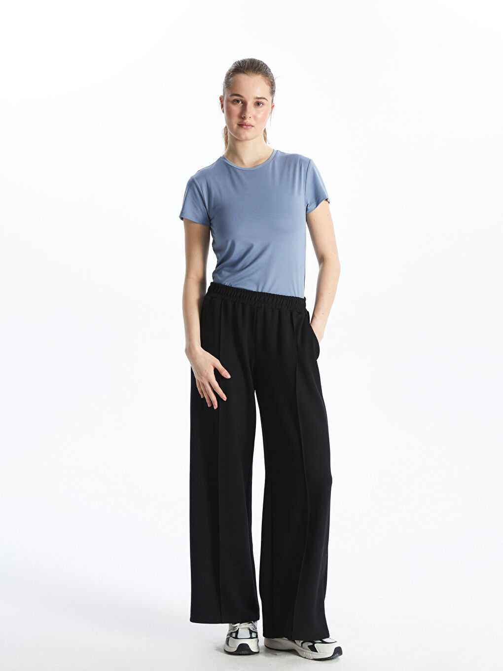 Mavi Bisiklet Yaka Kadın Spor Tişört-1