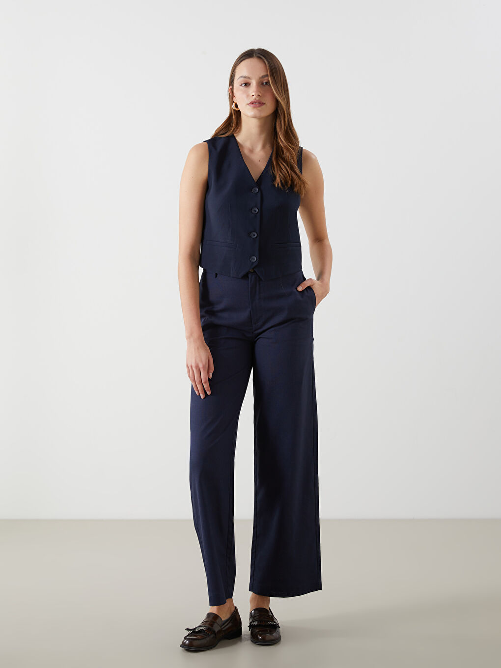 V Neck Women's Classic Vest -S5MB21Z8-CRP