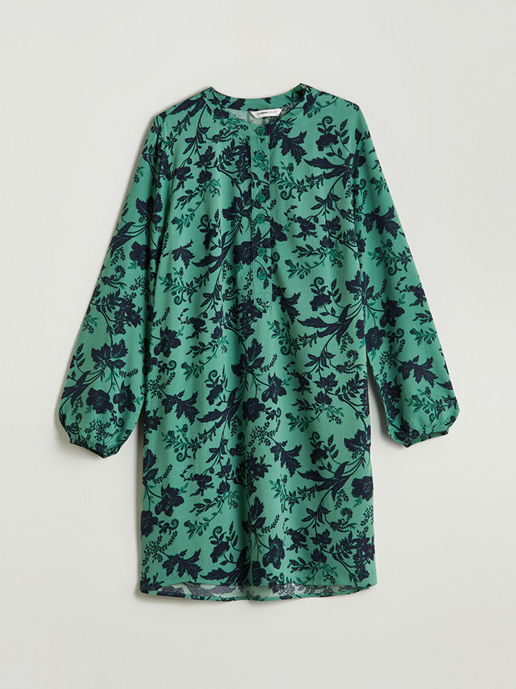 Grandad Collar Floral Women's Tunic -S5MB32Z8-LRR