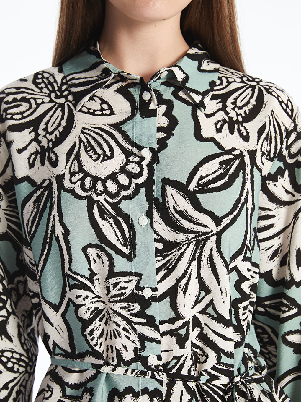 LCWAIKIKI Classic Patterned Oversize Women's Shirt Tunic -S5MB75Z8-F9C