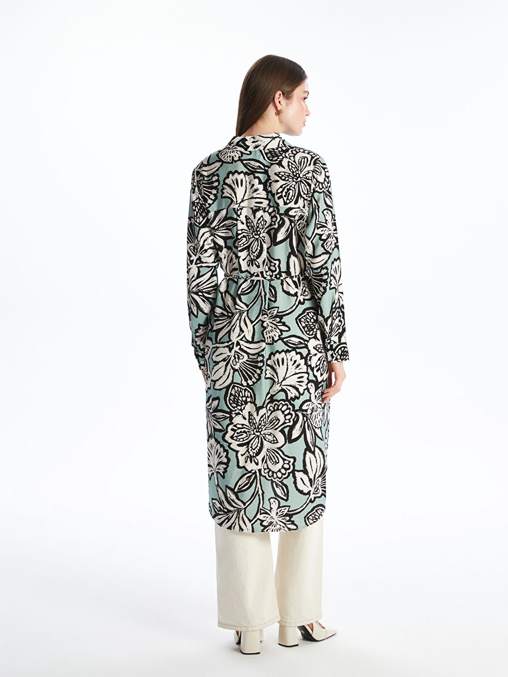 LCWAIKIKI Classic Patterned Oversize Women's Shirt Tunic -S5MB75Z8-F9C