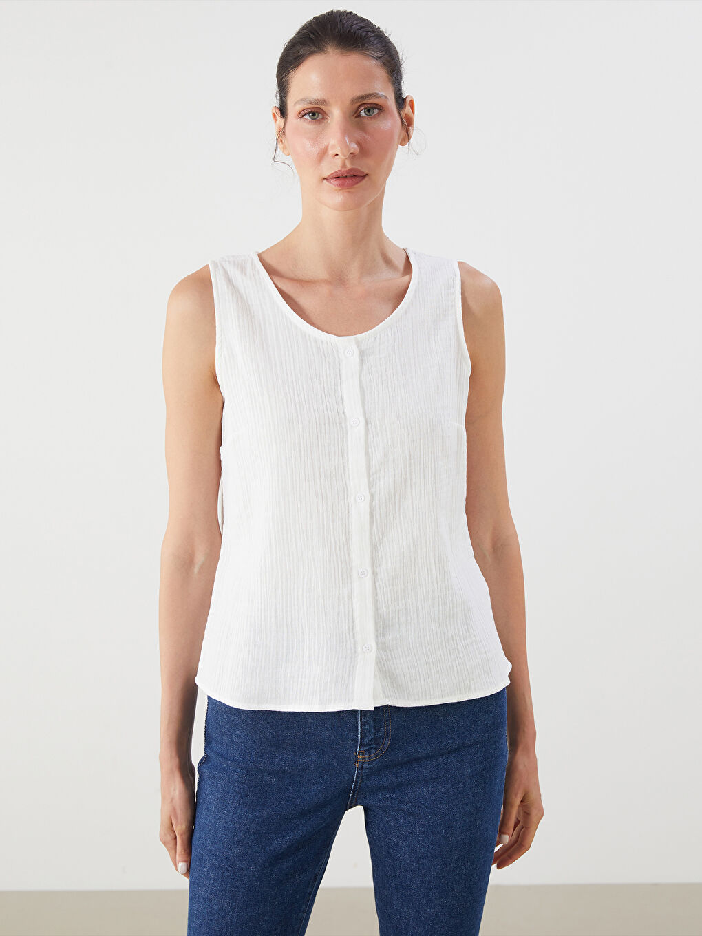LCWAIKIKI Classic Woman WHITE Blouse -S5MB77Z8-Q6K