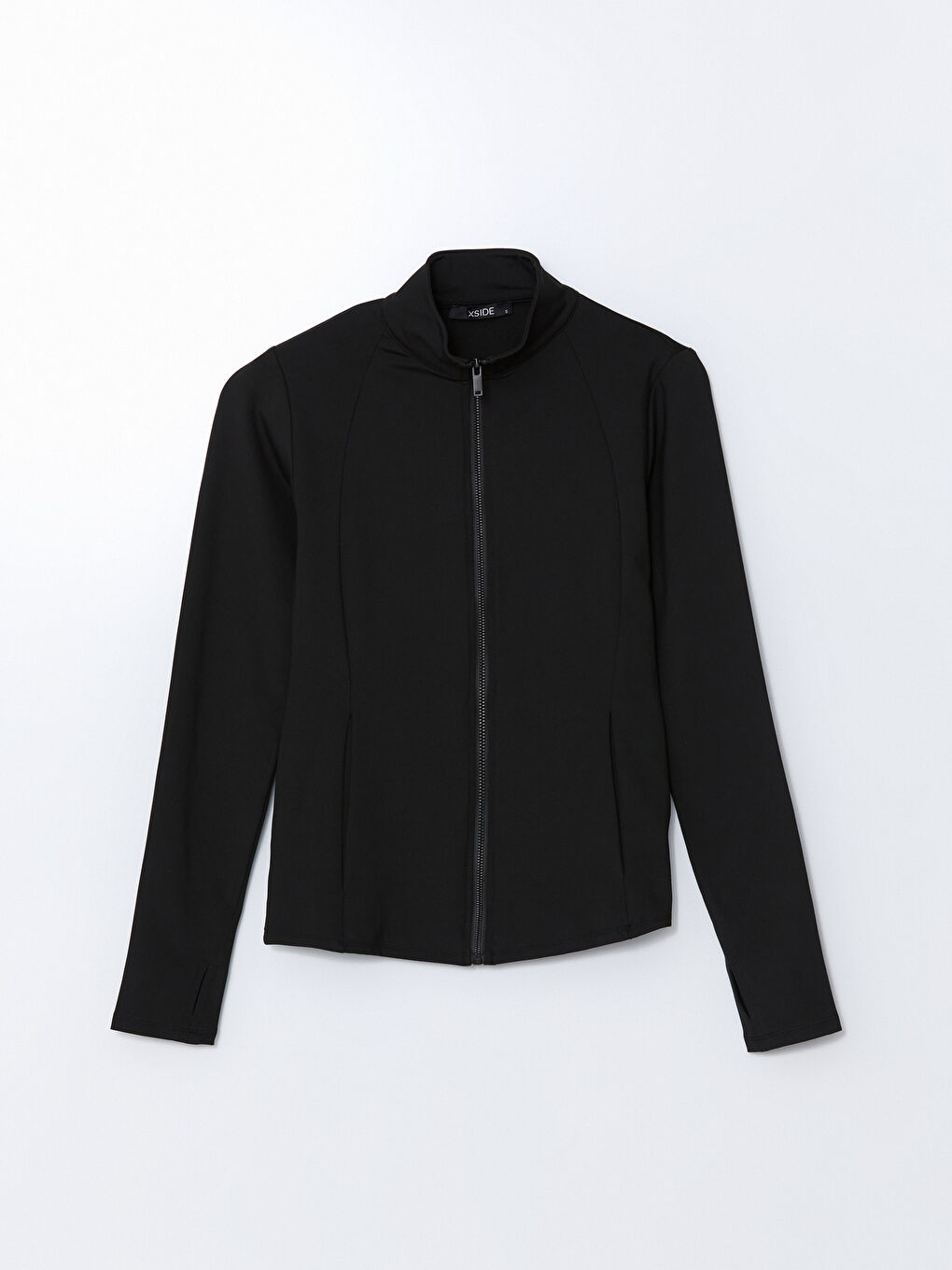 XSIDE ACTIVE Siyah Dik Yaka Kadın Fermuarlı Sweatshirt