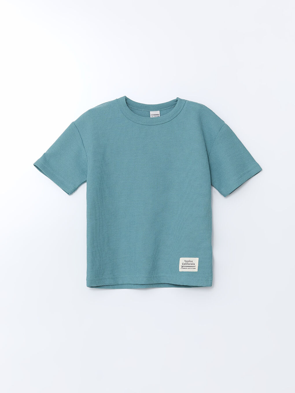 Yeşil Bisiklet Yaka Dokulu Erkek Çocuk Tişört