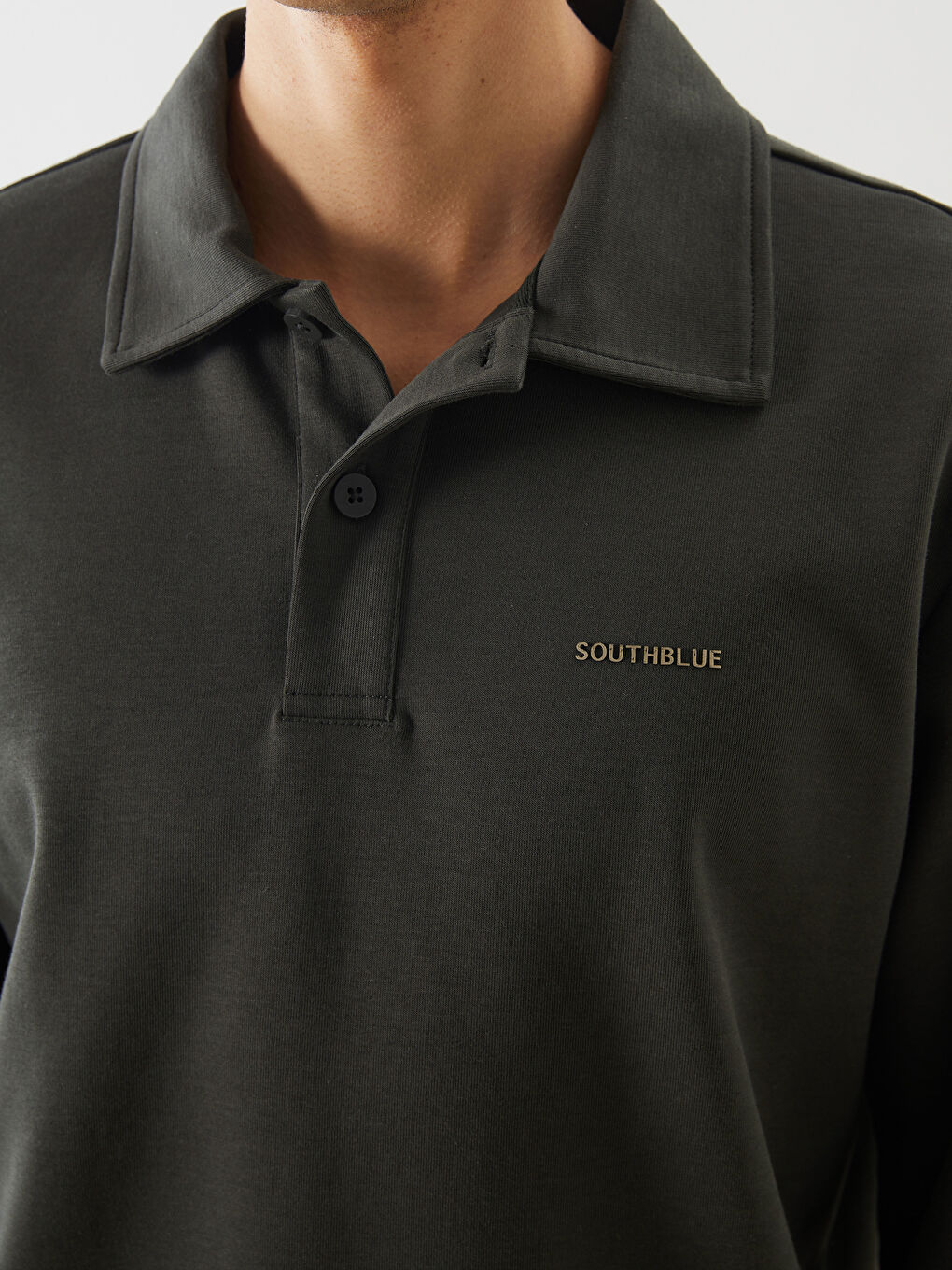 SOUTHBLUE Haki Polo Yaka Erkek Sweatshirt - 2