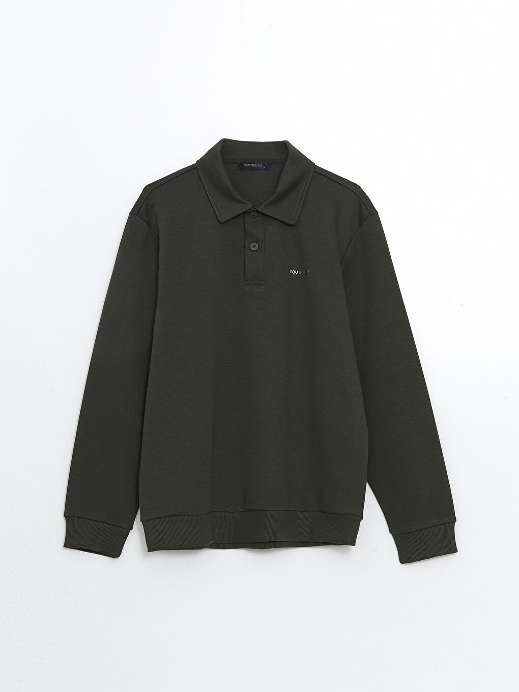 SOUTHBLUE Haki Polo Yaka Erkek Sweatshirt - 4