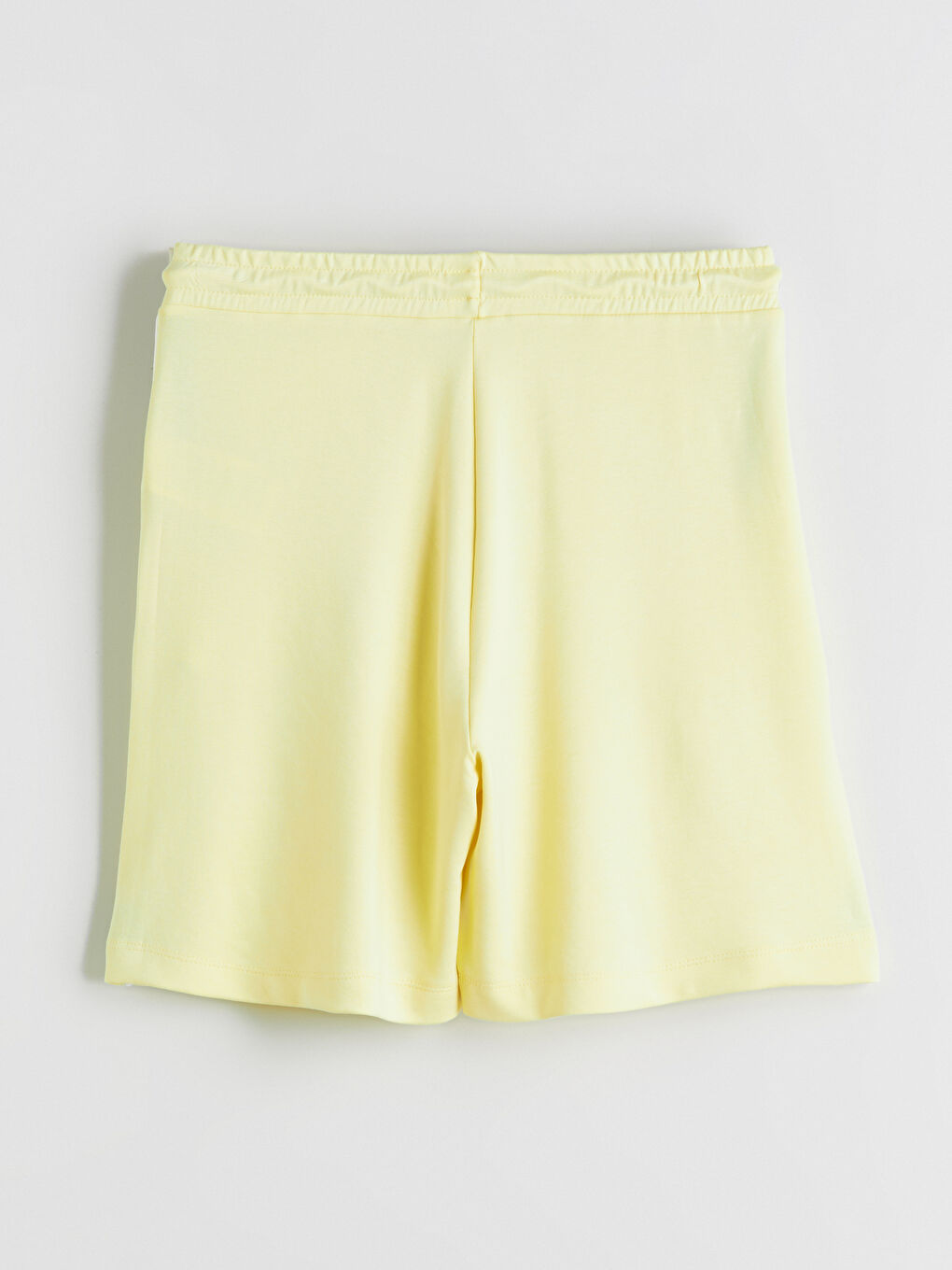 Sarı Beli Lastikli Kadın Şort-5