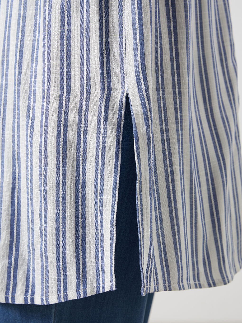 LCW Grace Striped Women's Shirt Tunic -S5MD10Z8-LEN