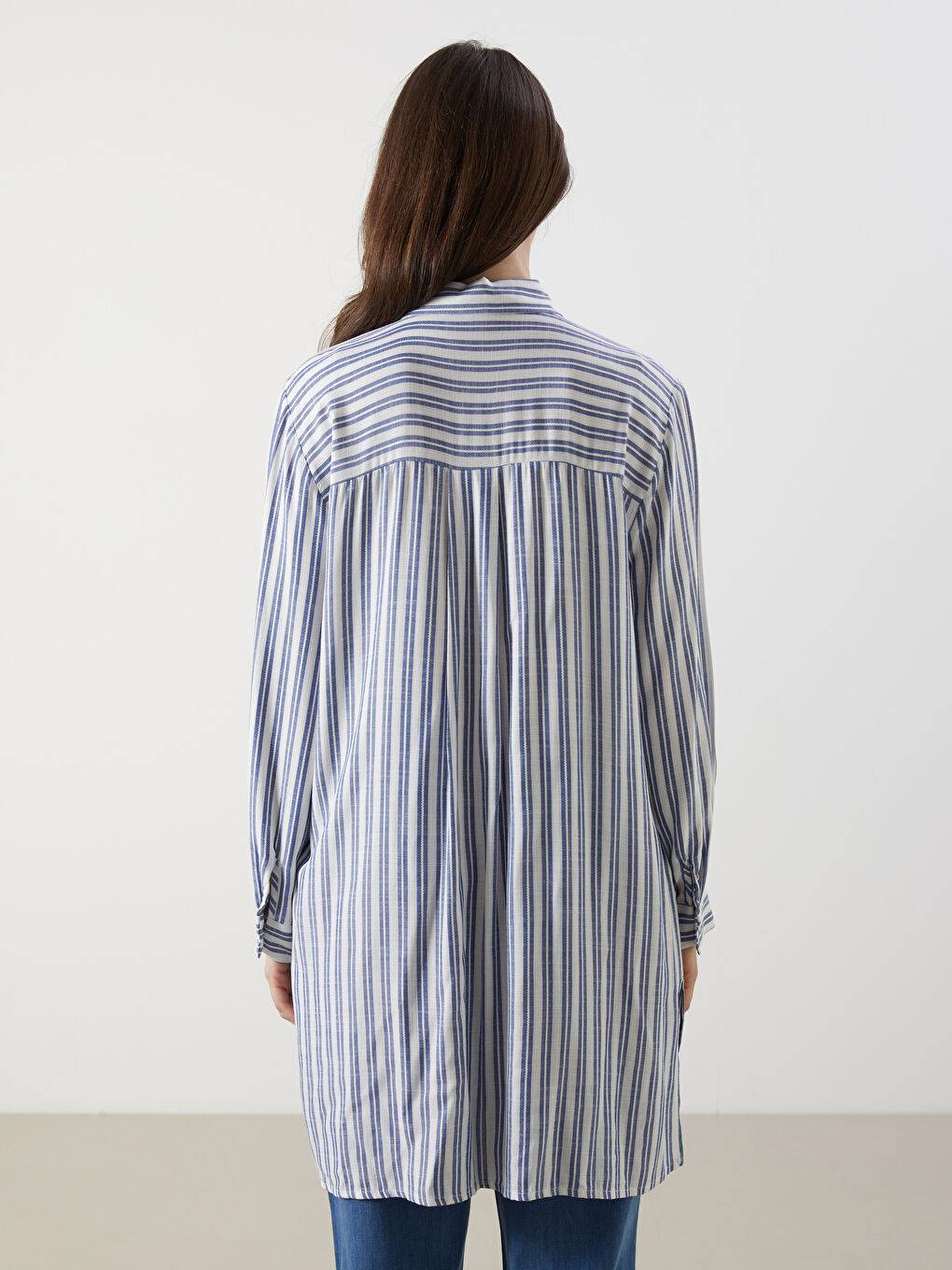 LCW Grace Striped Women's Shirt Tunic -S5MD10Z8-LEN