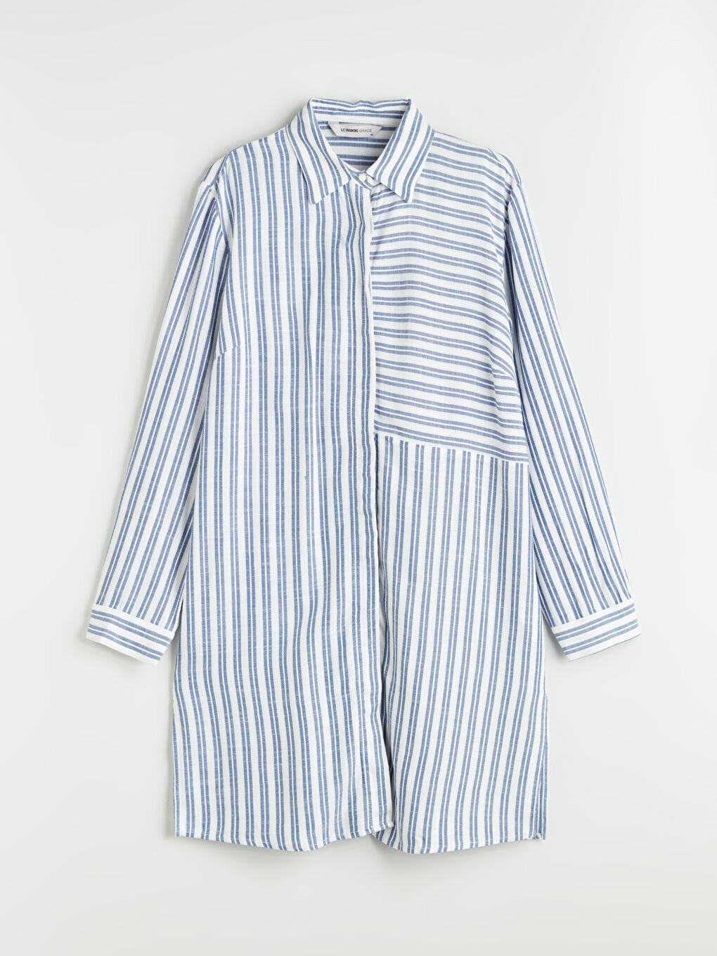 LCW Grace Striped Women's Shirt Tunic -S5MD10Z8-LEN
