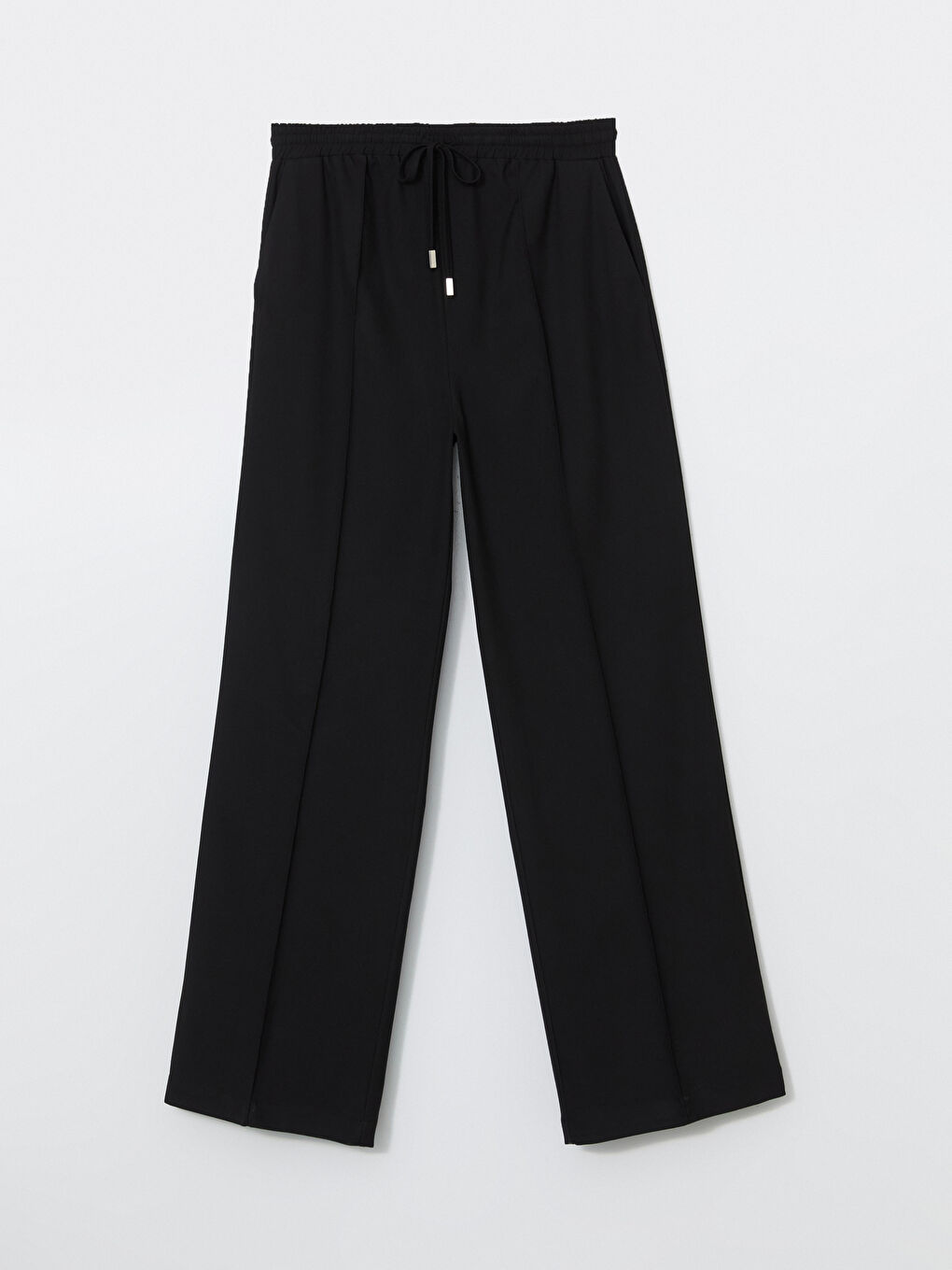 Wide Leg Women Trousers With Elastic Waist -S5MD11Z8-CVL