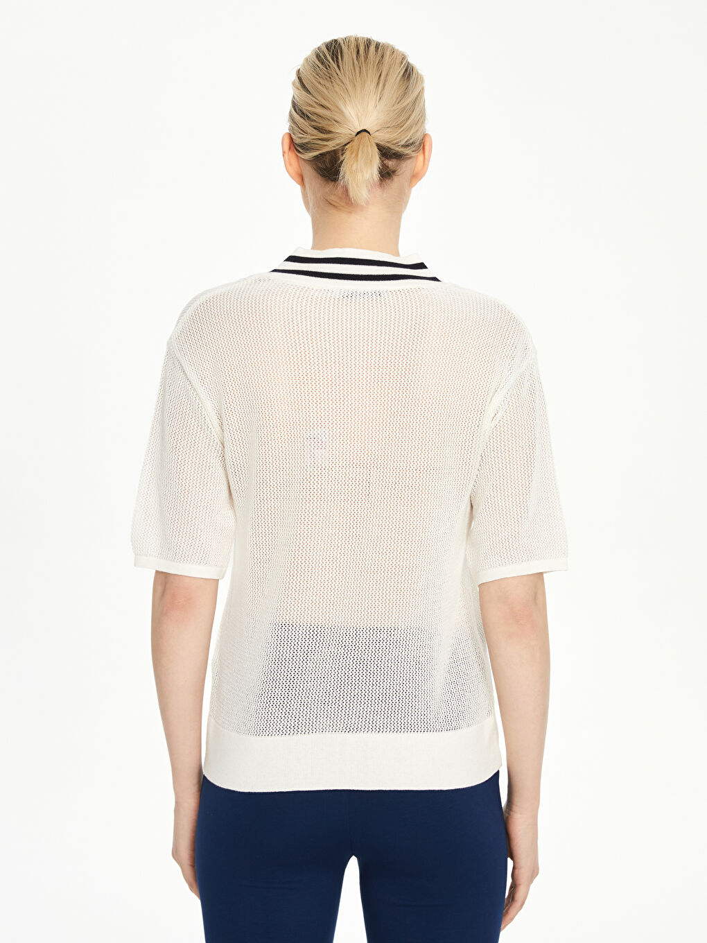 V-Neck Lacy Women’S Knit Sweater -S5MD15Z8-R9J