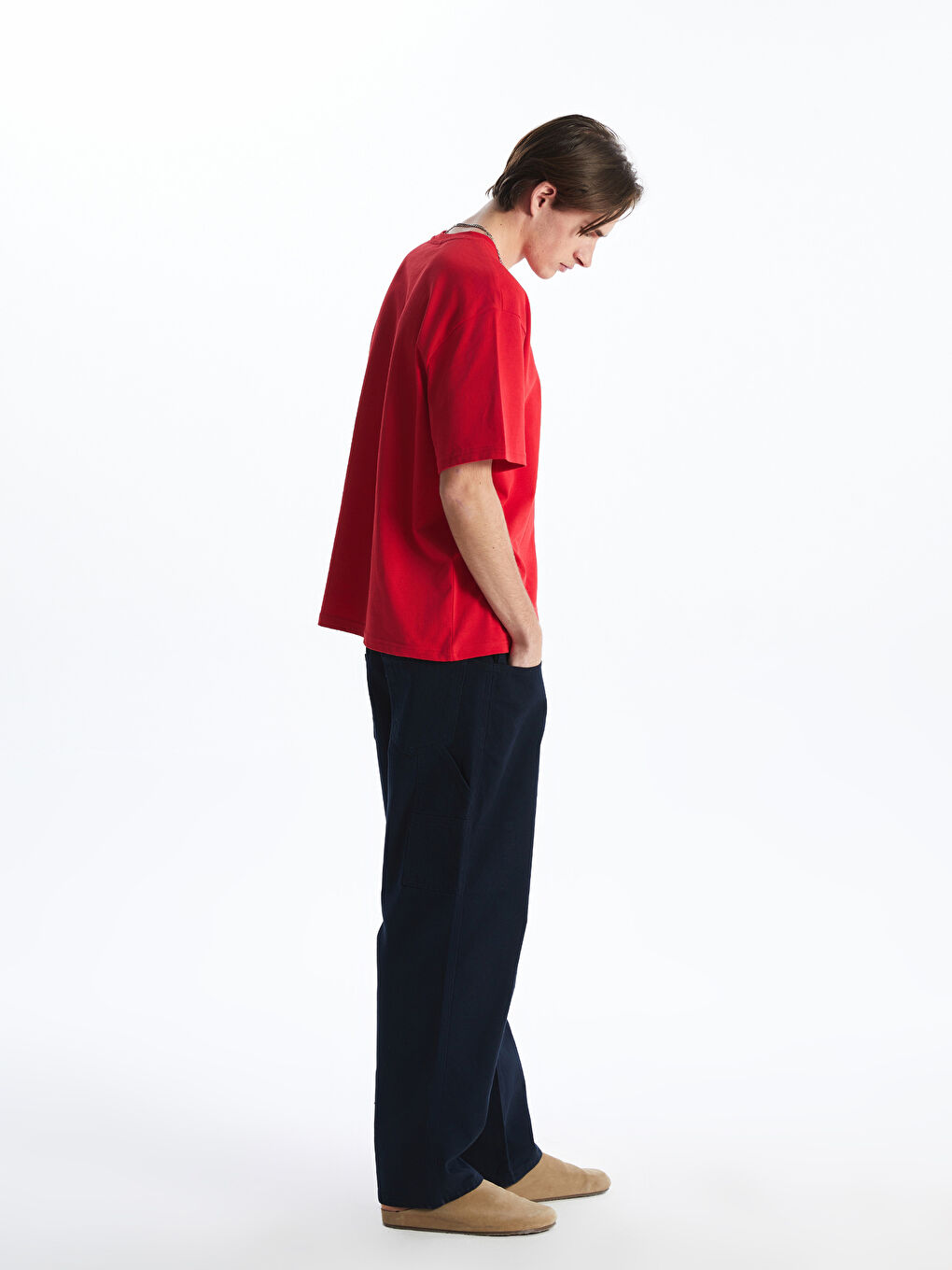 Relaxed Fit Twill Men's Trousers -S5MD64Z8-SEG