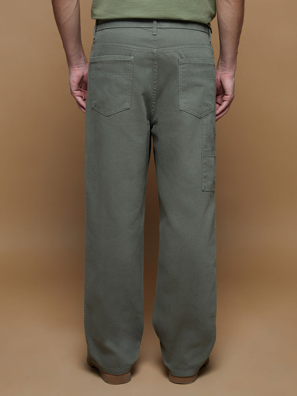 بنطلون تويل واسع ومريح للرجال-6