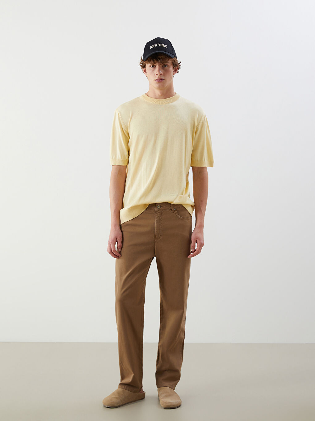 Slim Fit Gabardine Men's Trousers -S5MD65Z8-JJL
