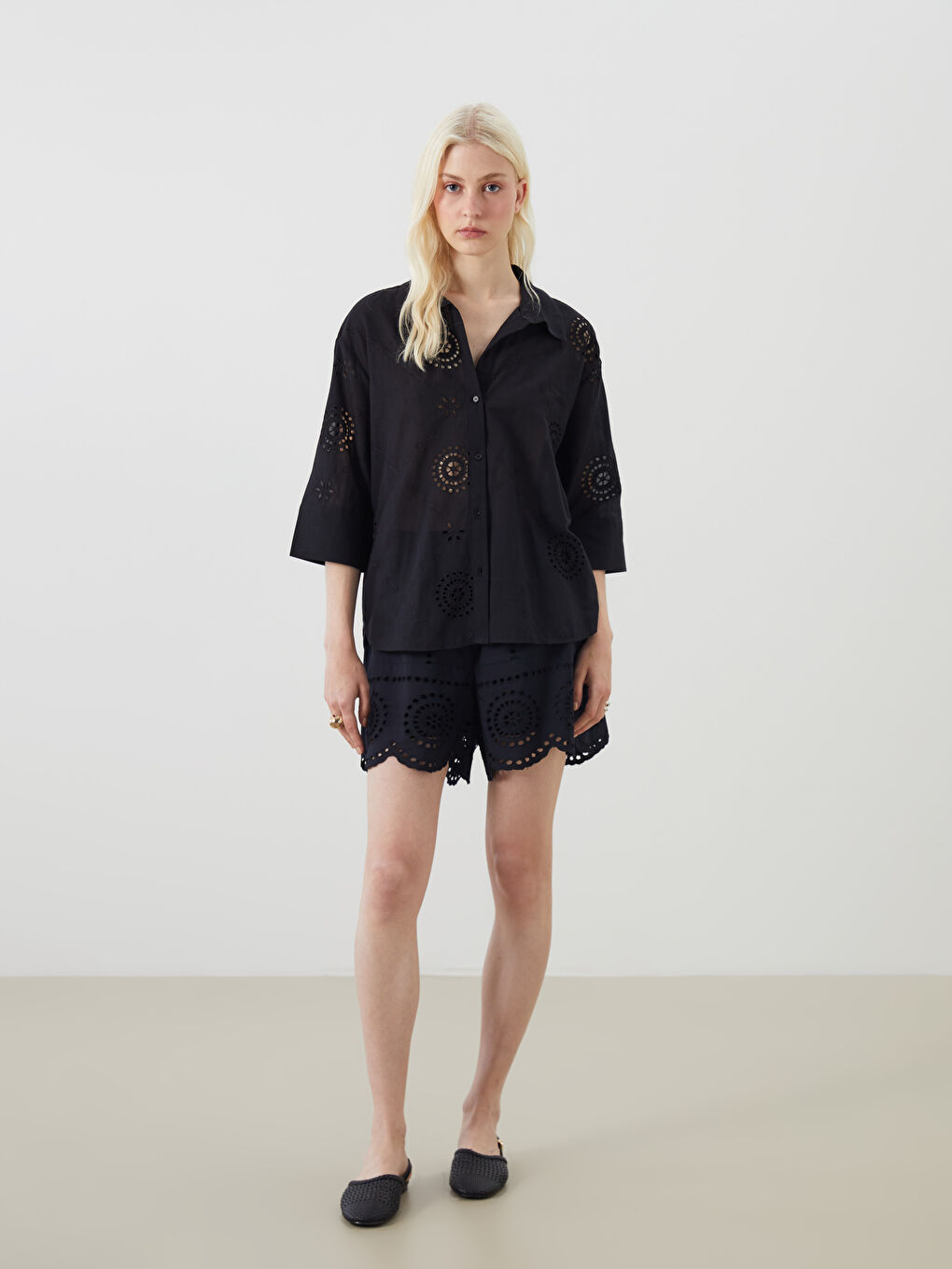 Openwork Oversize Women's Shirt -S5MD91Z8-CVL
