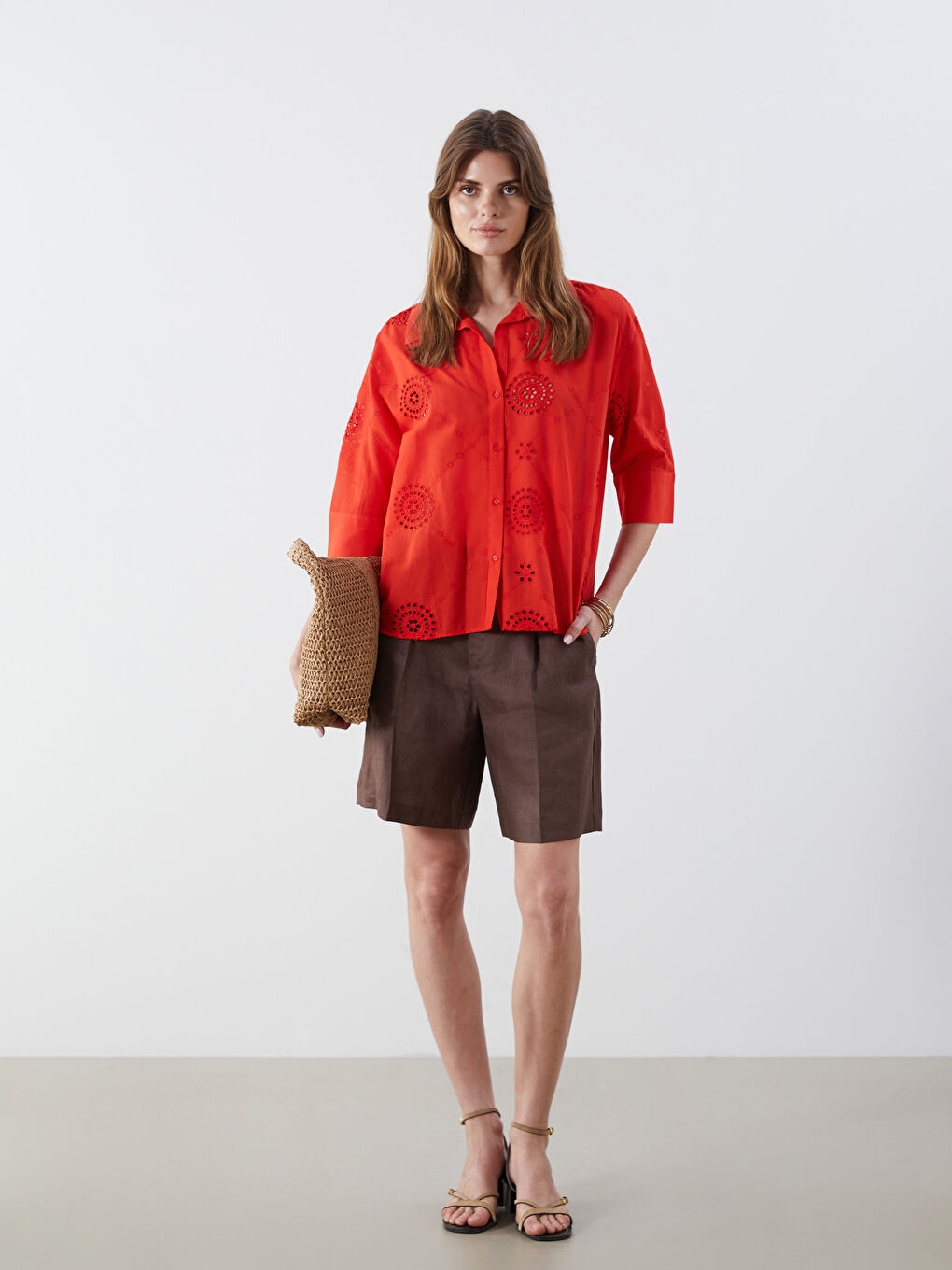 Openwork Oversize Women's Shirt -S5MD91Z8-JRG