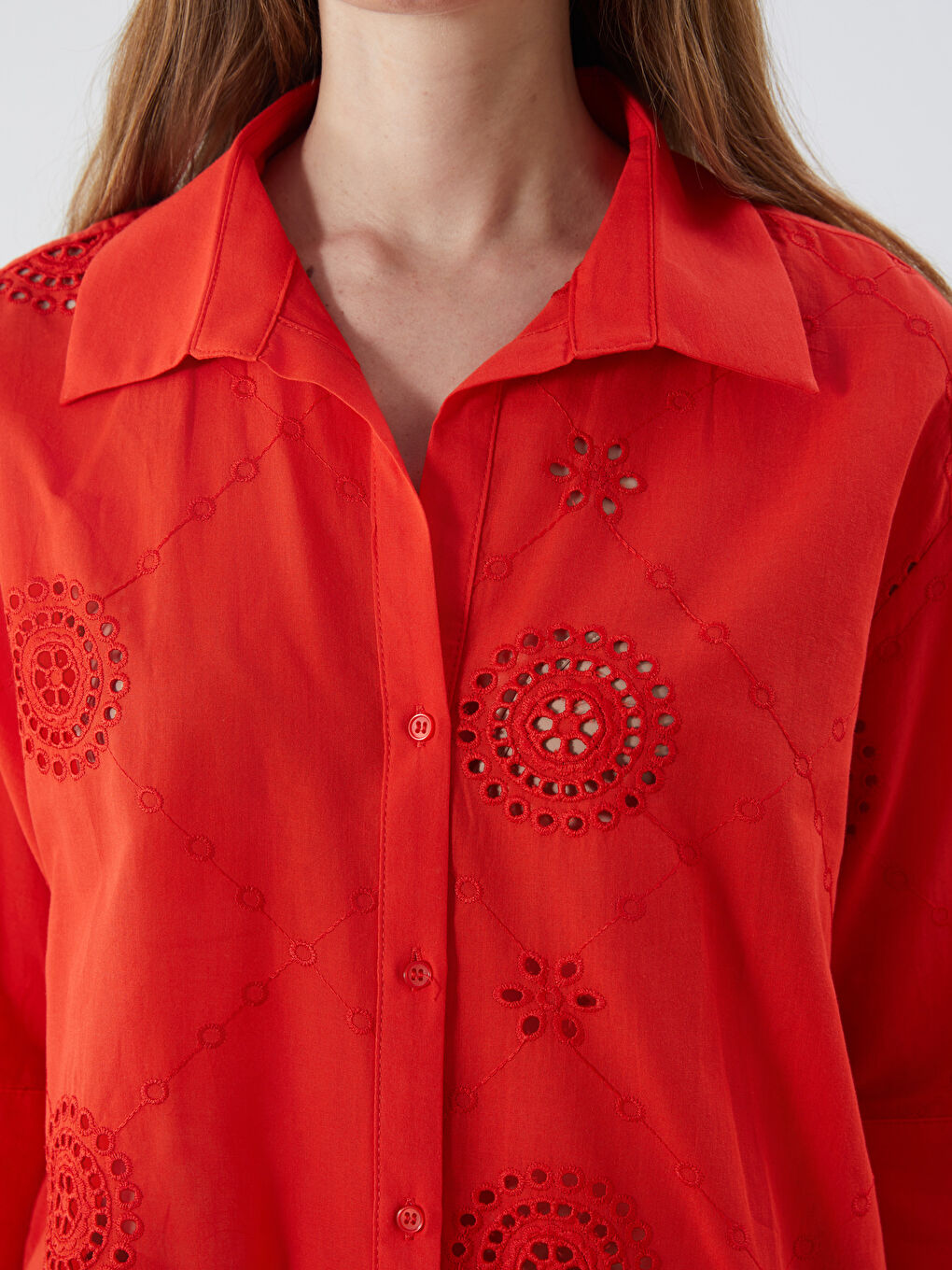 Openwork Oversize Women's Shirt -S5MD91Z8-JRG
