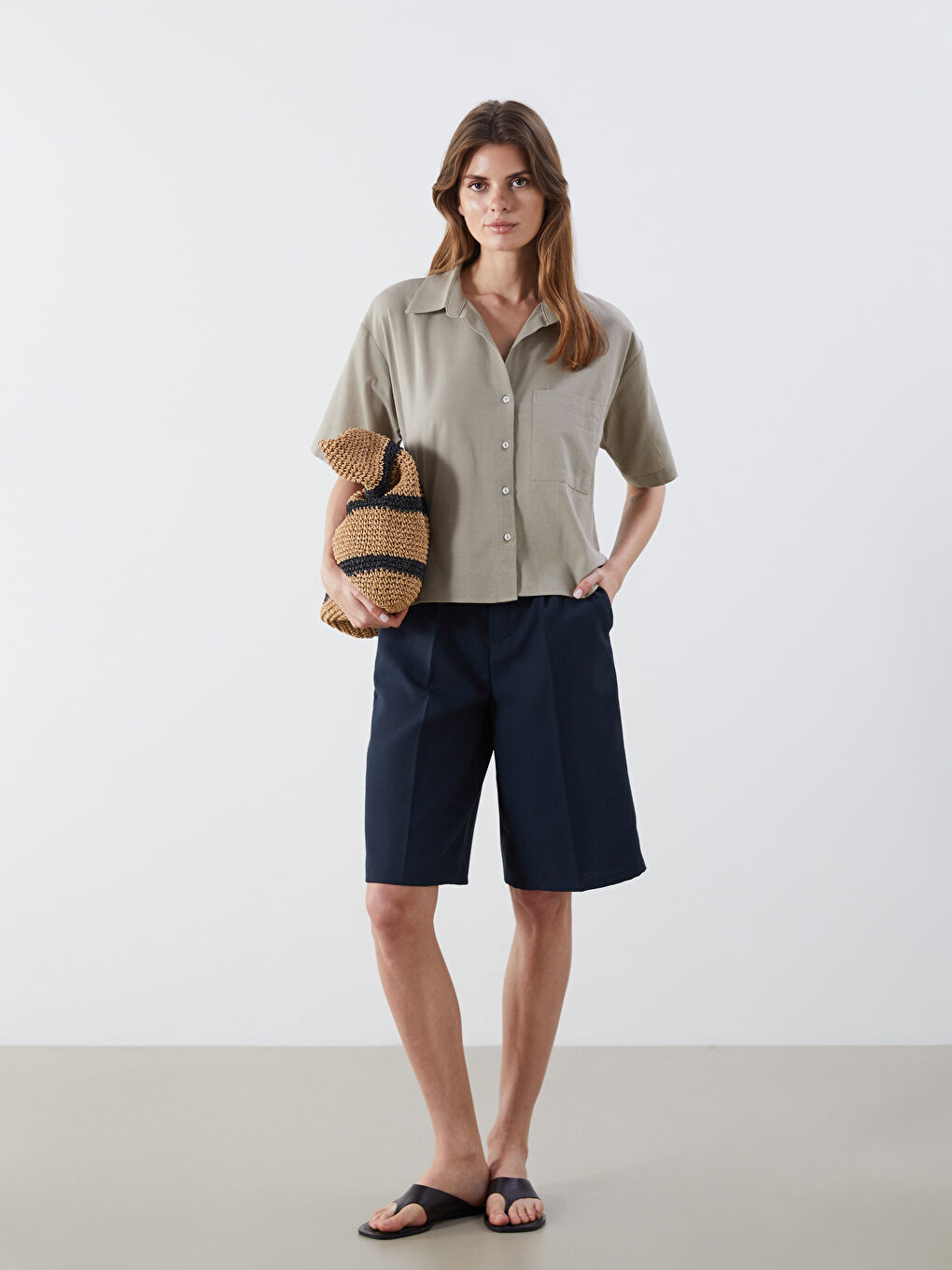LCW Vision Woman KHAKI Shirt -S5MD93Z8-FMD