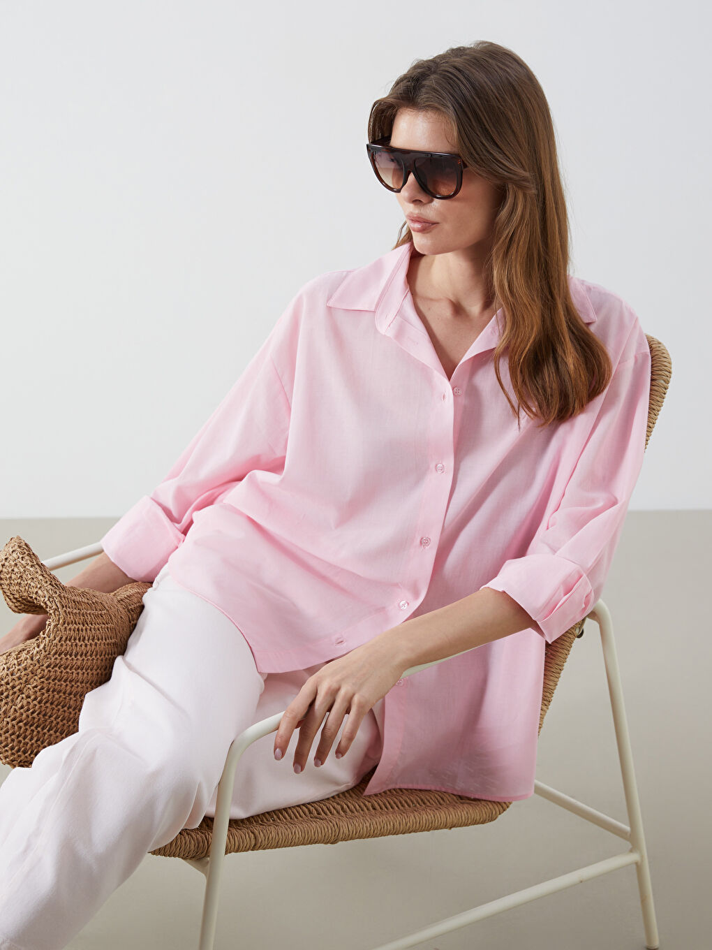 LCW Vision Oversize Women's Shirt -S5MD98Z8-DMQ