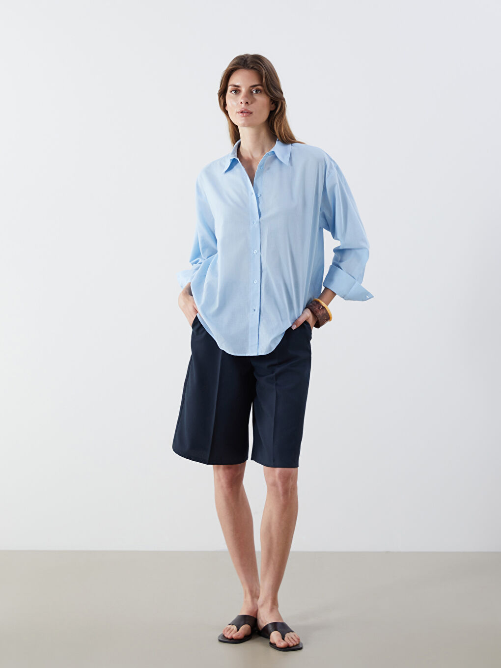 LCW Vision Oversize Women's Shirt -S5MD98Z8-E3U