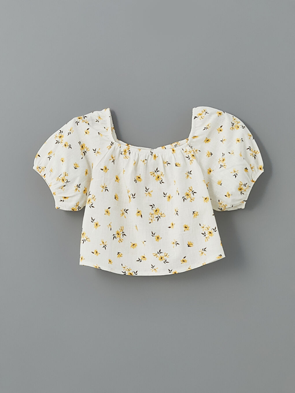 Square Neck Floral Girl's Crop Blouse -S5ME02Z4-LRA